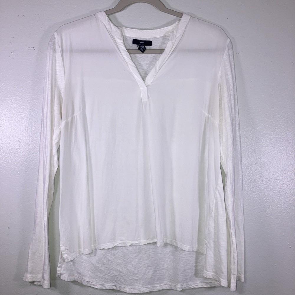 Gap White S Long Sleeve T-shirt Blouse